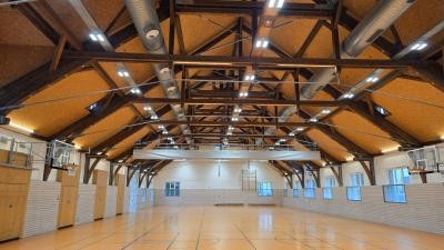 Blick in eine Sporthalle