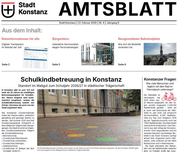 Ausschnitt aus der Titelseite des Amtsblattes
