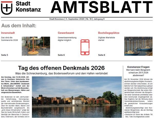 Ausschnitt aus der Titelseite des Amtsblattes Ausschnitt aus der Titelseite des Amtsblattes