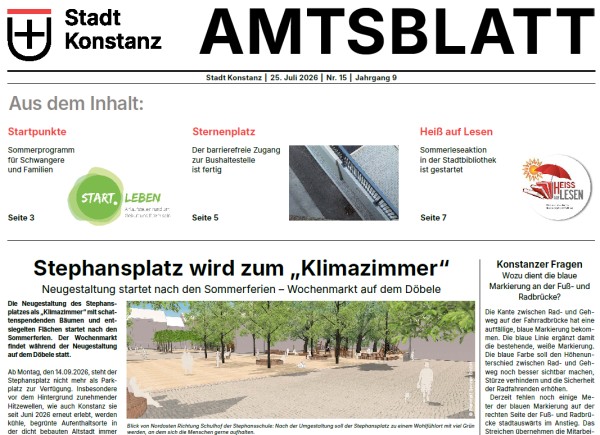 Ausschnitt aus der Titelseite des Amtsblattes Ausschnitt aus der Titelseite des Amtsblattes