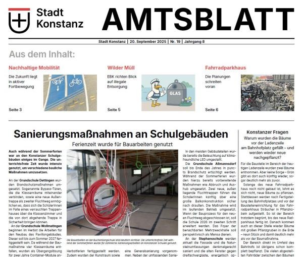 Ausschnitt aus der Titelseite des Amtsblattes Ausschnitt aus der Titelseite des Amtsblattes