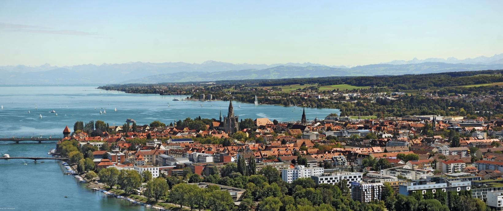 Luftaufnahme der Konstanzer Altstadt