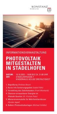 Flyer Infoveranstaltung Photovoltaik mitgestalten in Stadelhofen Flyer Infoveranstaltung Photovoltaik Mitgestalten in Stadelhofen