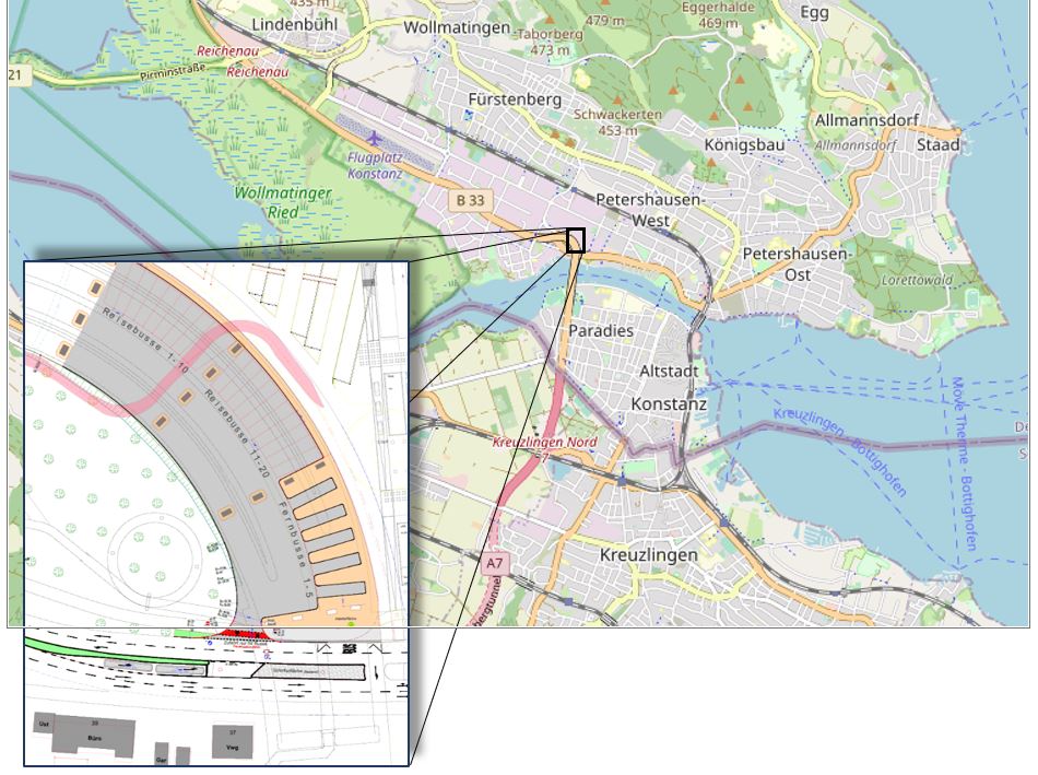 Lageplan Fernbusbahnhof