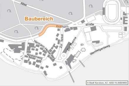 Kartenausschnitt, Baubereich Eichhornstraße