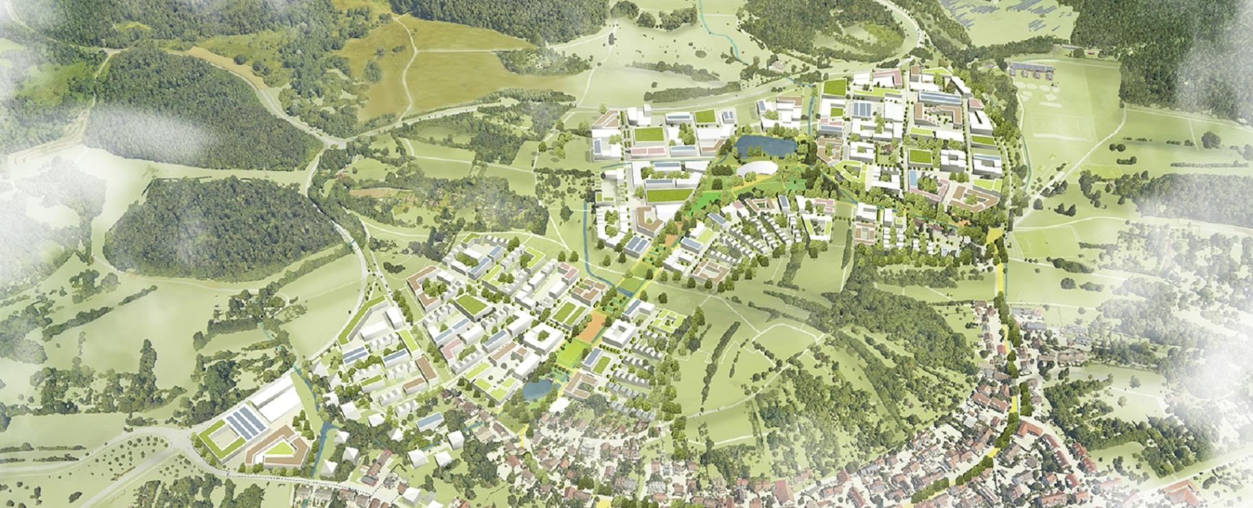 Der Siegerentwurf für den Hafner aus der Vogelperspektive