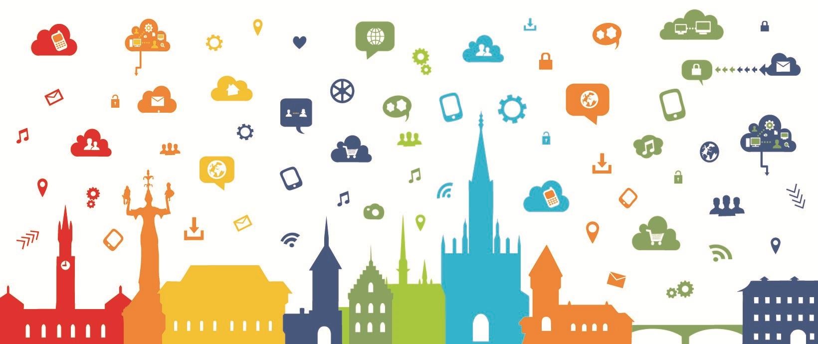 Konstanzer Skyline als bunte Grafik