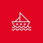 Icon: Segelboot auf Wellen
