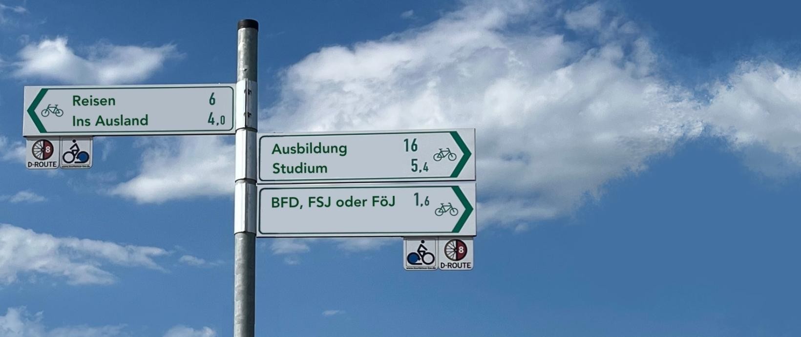 Drei Wegweiser zeigen in verschiedene Richtungen