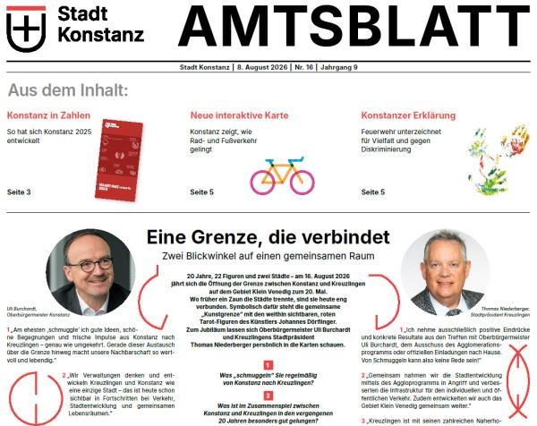 Ausschnitt aus der Titelseite des Amtsblattes Ausschnitt aus der Titelseite des Amtsblattes