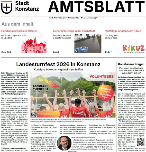 Ausschnitt aus der Titelseite des Amtsblattes