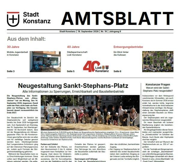 Ausschnitt aus der Titelseite des Amtsblattes Ausschnitt aus der Titelseite des Amtsblattes