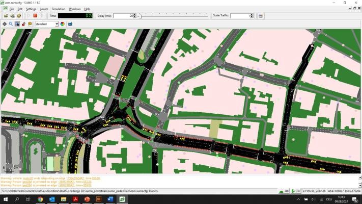 Visualisierung einer Verkehrssituation Kreuzung Schnetztor und Laube als Karte