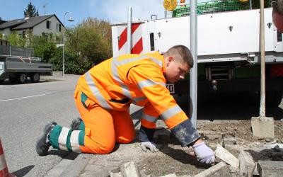 Ausbildungsszene Straßenwärter