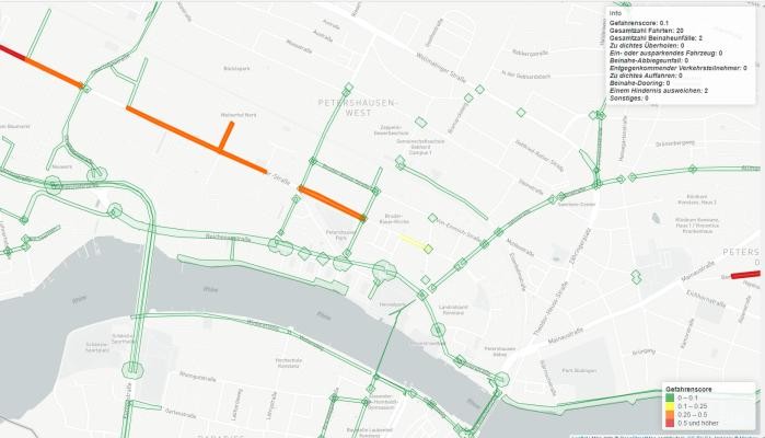 Beispiel Karte mit Visualisierung Radverkehr Beispiel Karte mit Visualisierung Radverkehr