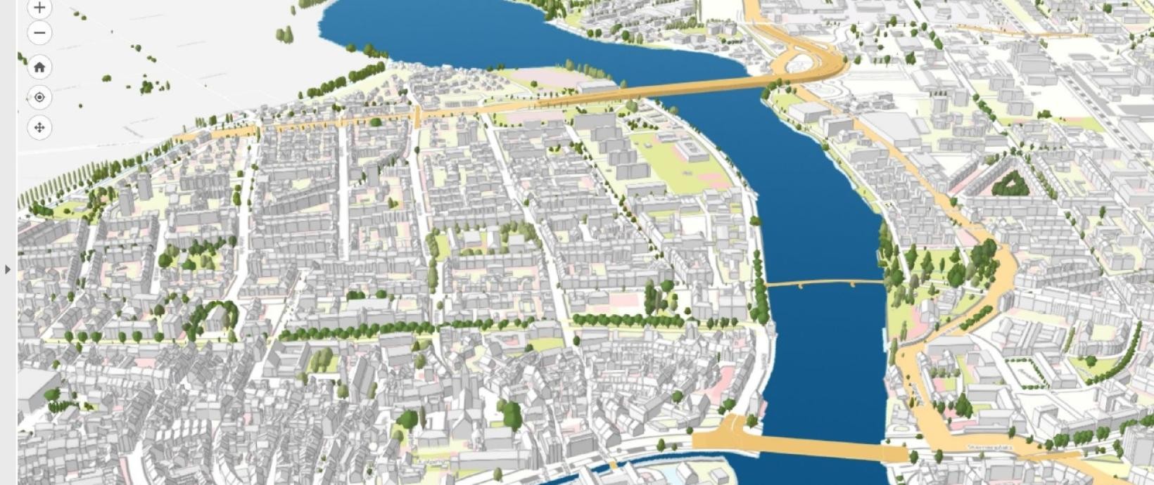 Ansicht eines 3 D-Modells der Stadt Konstanz Ansicht eines 3 D-Modells der Stadt Konstanz