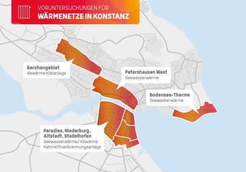 Eine Grafik vom Stadtplan Konstanz mit eingefärbten Gebieten.