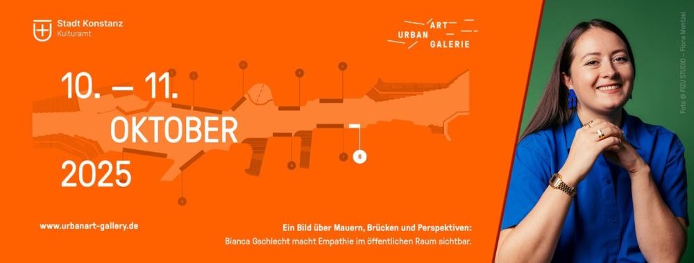 Grafik mit Infos zur Veranstaltung und dem Portrait der Künstlerin