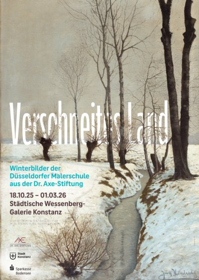 Ein Plakat zur Ausstellung "Verschneites Land".