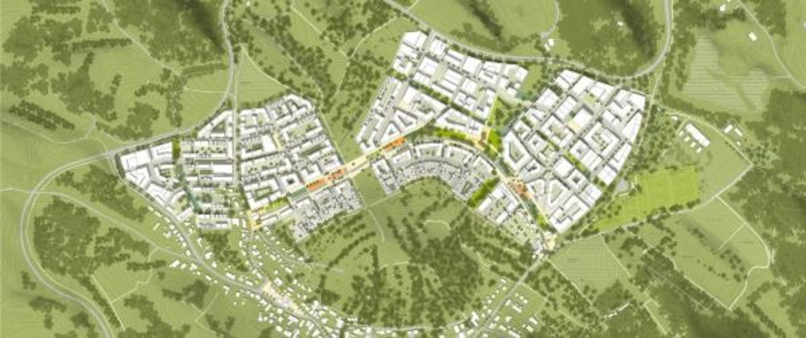 Plan des neuen Stadtteils