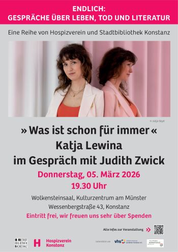 Plakat zur Lesung mit Foto der Autorin Katja Lewina