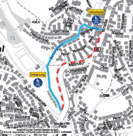 Mainaustraße Umleitung