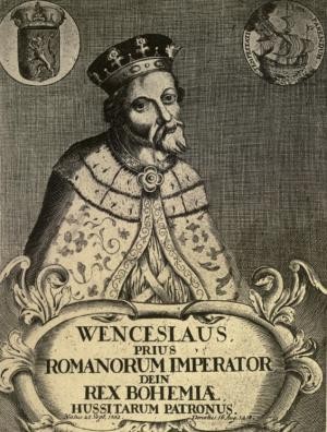 Porträt König Wenzel IV.; Hermann von der Hardt bezeichnet ihn in seinem Werk „Magnum oecumenicum Constantiense concilium“ aus dem 17. Jh. als hussitischen König.