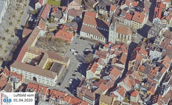 Luftbild des Konstanzer Stephansplatzes