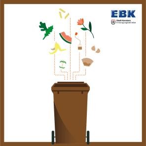 Bioülltonne mit organischen Abfällen, grafische Darstellung