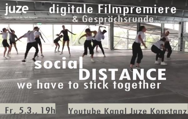 Flyer zur Filmpremiere mit tanzenden Menschen und den Rahmendaten zum Event