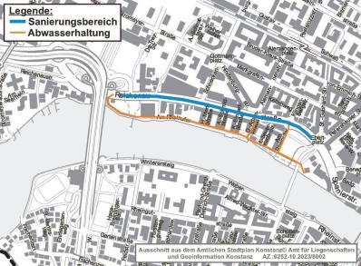 Baubereich und Abwasserhaltung, Reichenaustraße Konstanz