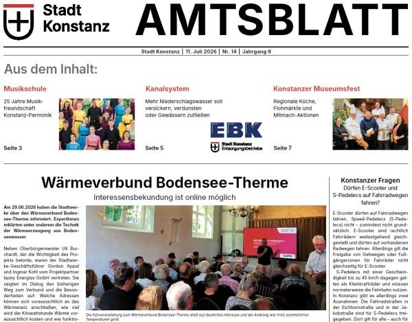 Ausschnitt aus der Titelseite des Amtsblattes Ausschnitt aus der Titelseite des Amtsblattes