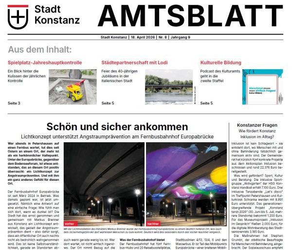 Ausschnitt aus der Titelseite des Amtsblattes