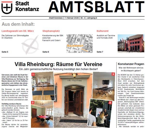 Ausschnitt aus der Titelseite des Amtsblattes