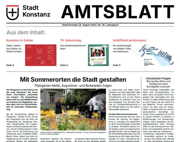 Ausschnitt aus der Titelseite des Amtsblattes