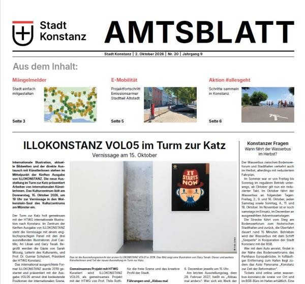 Ausschnitt aus der Titelseite des Amtsblattes