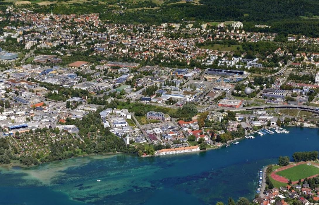 Luftaufnahme des Konstanzer Industriegebiets