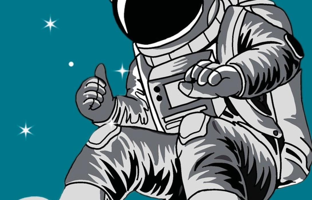 Eine Illustration eines Astronauts im Weltraum