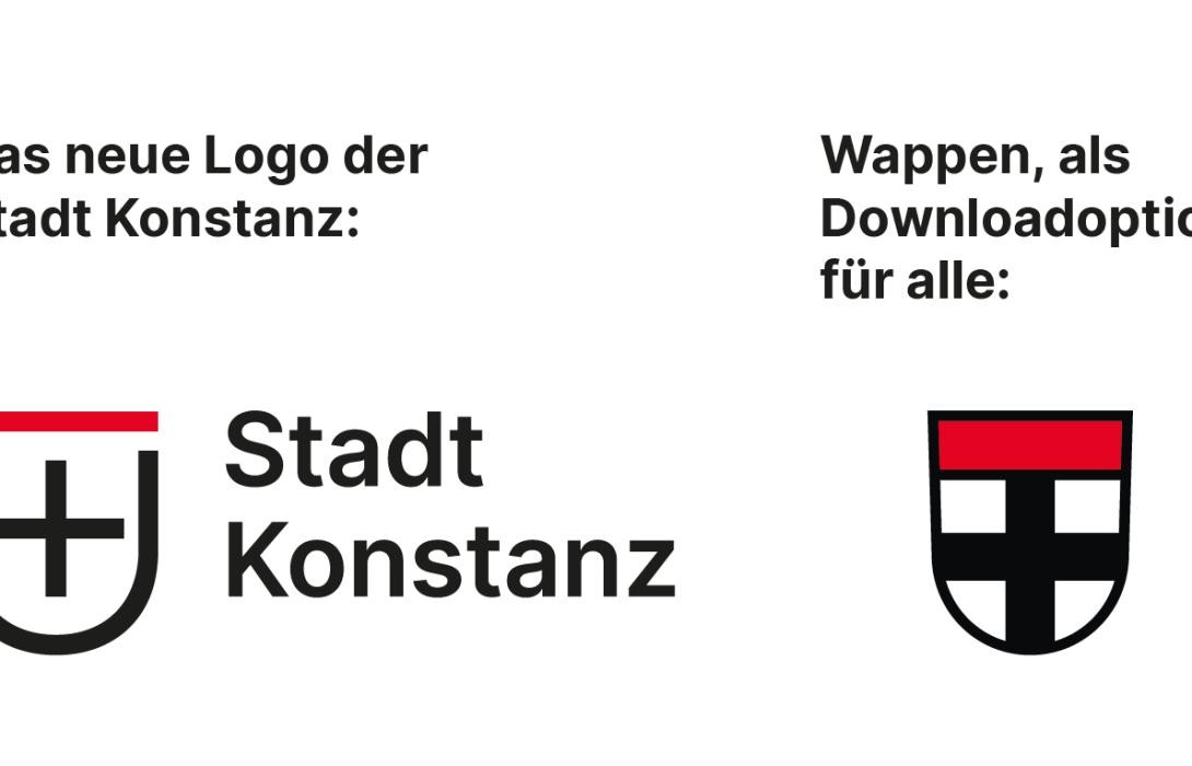 Gegenüberstellung des neuen Logos der Stadtverwaltung und das Wappen, das alle herunterladen können.