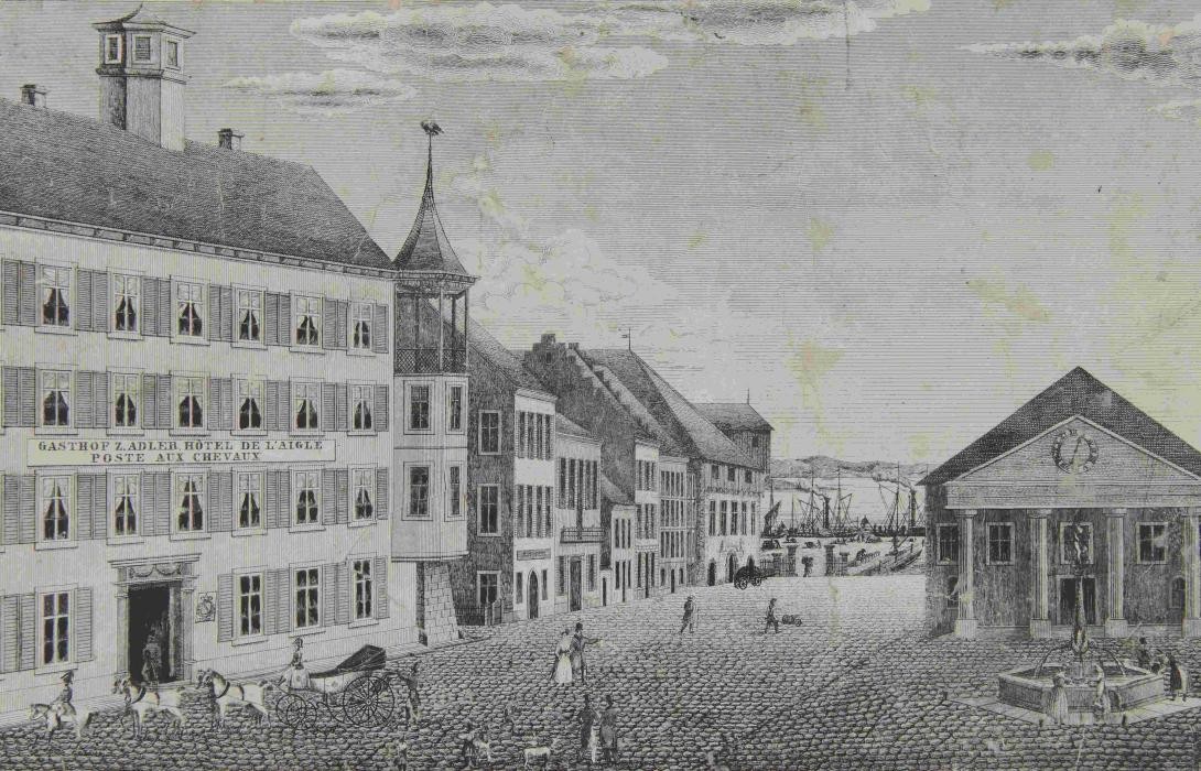 Konstanz Untere Marktstätte, um 1830, Unbe. Künstler © Rosgartenmuseum Konstanz