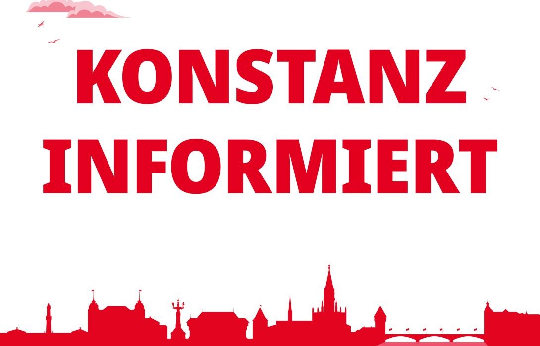 Grafik der Konstanzer Skyline mit Text "Konstanz informiert!"