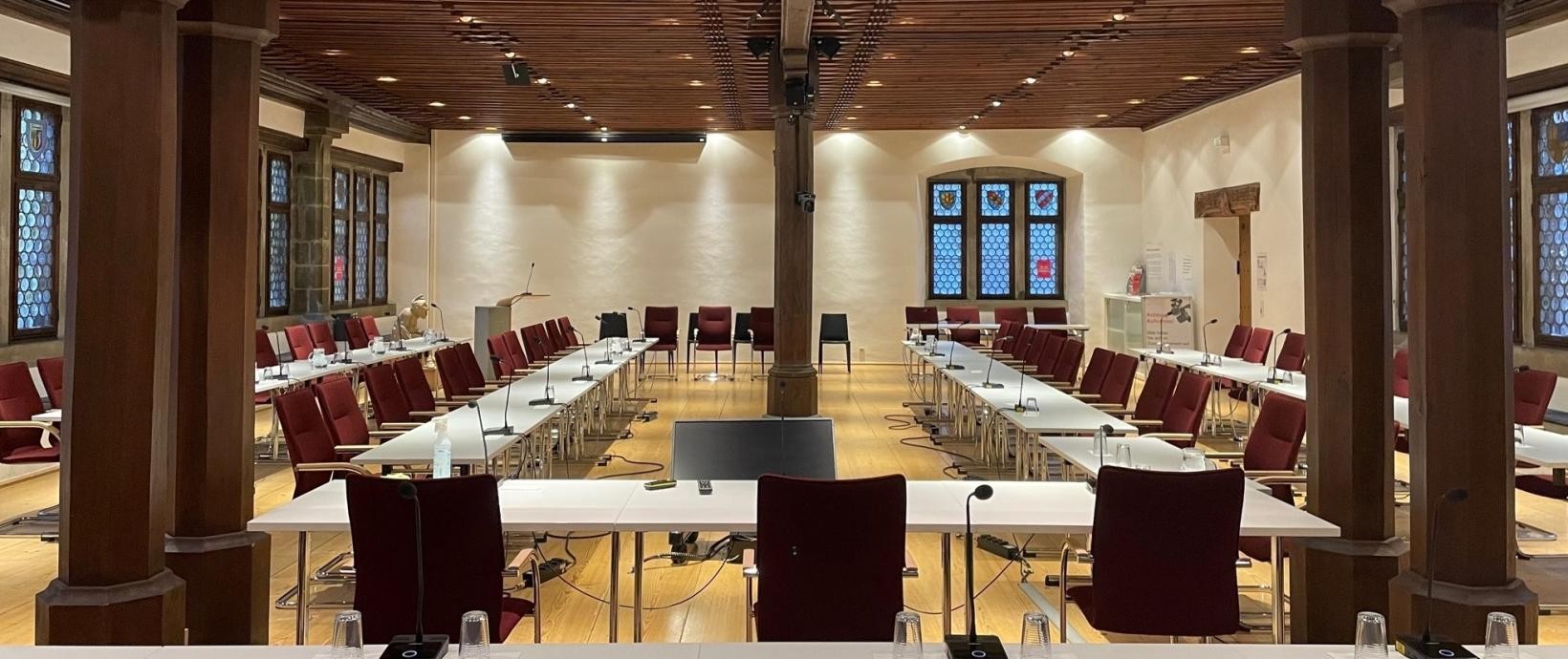 Blick in den Ratssaal der Stadt Konstanz, in dem der Gemeinderat tagt. Blick in den Ratssaal der Stadt Konstanz, in dem der Gemeinderat tagt.