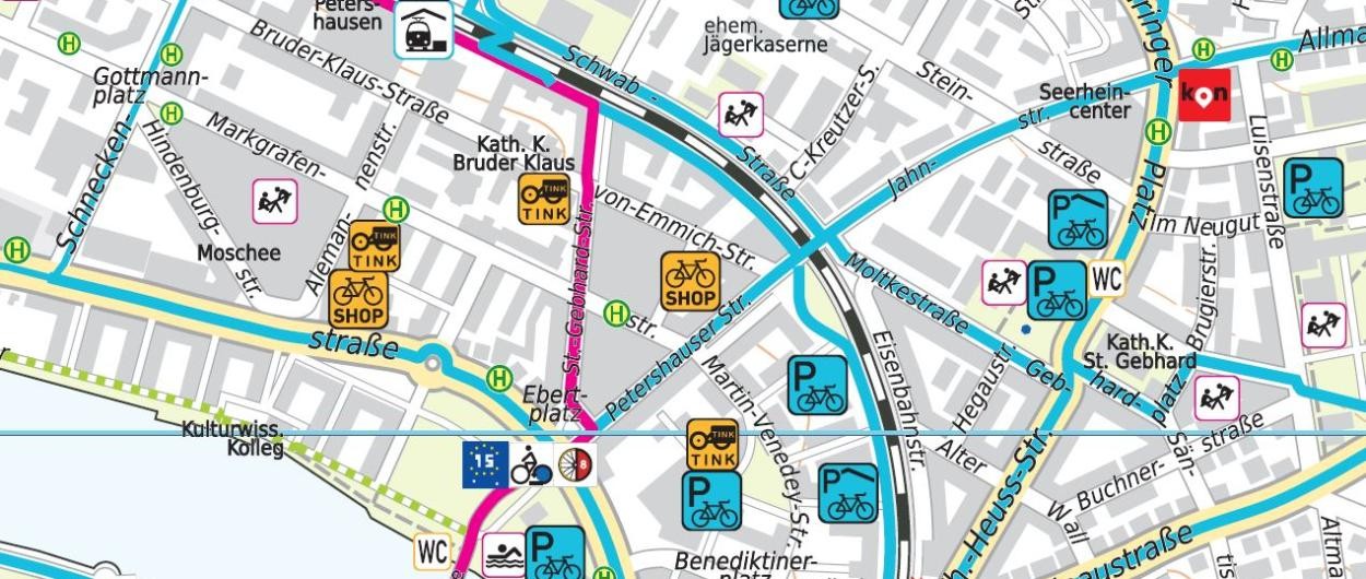Ausschnitt Fahrradstadtplan Konstanz (Foto: Stadt Konstanz)