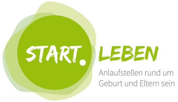 Logo der Startpunkte: "Start.punkt.Leben. Anlaufstellen rund um Geburt und Eltern sein."
