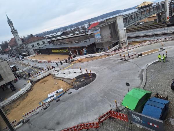 Baustelle Kreisverkehr am Bahnhofplatz