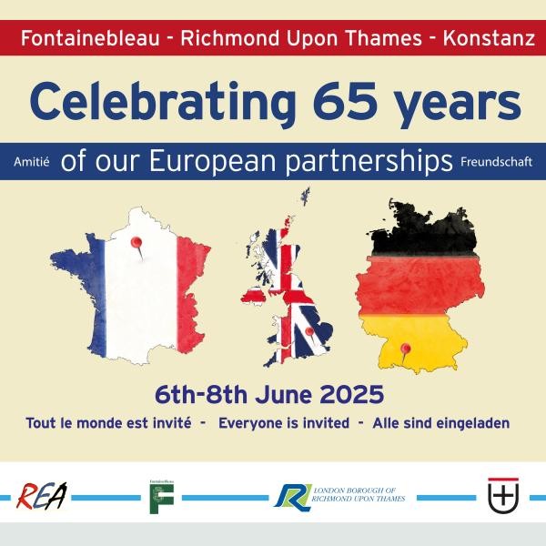 Die Umrisse der Länder Frankreich, Großbritannien und Deutschland mit der jeweiligen Flagge im Hintergrund