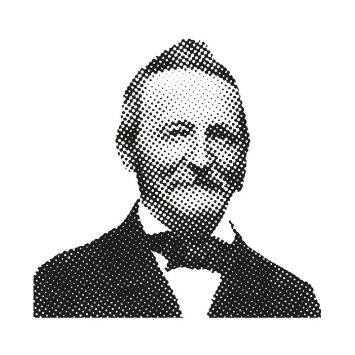 Schwarz-Weiß-Bild eines Mannes im Anzug