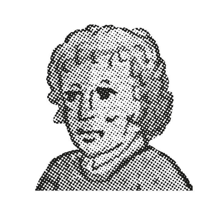 Schwarz-Weiß-Fassung einer mittelalterlichen Darstellung eines Mannes