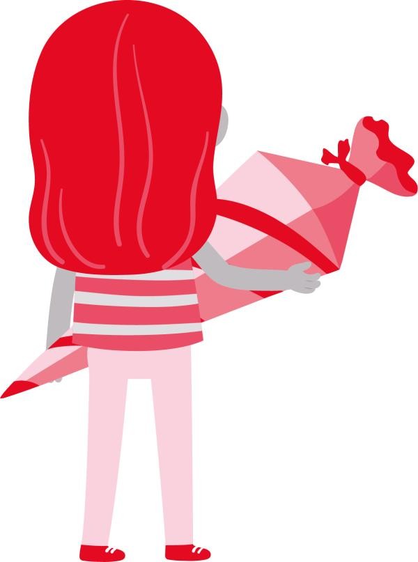Illustration: Kind mit Schultüte