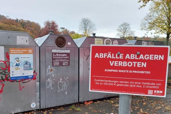Abfälle ablagern verboten.